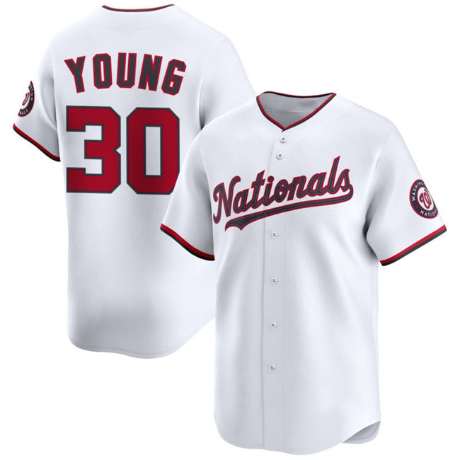 Washington Nationals #30 Jacob Young White MWATKINS 2025 Home Limited Stitched Jersey