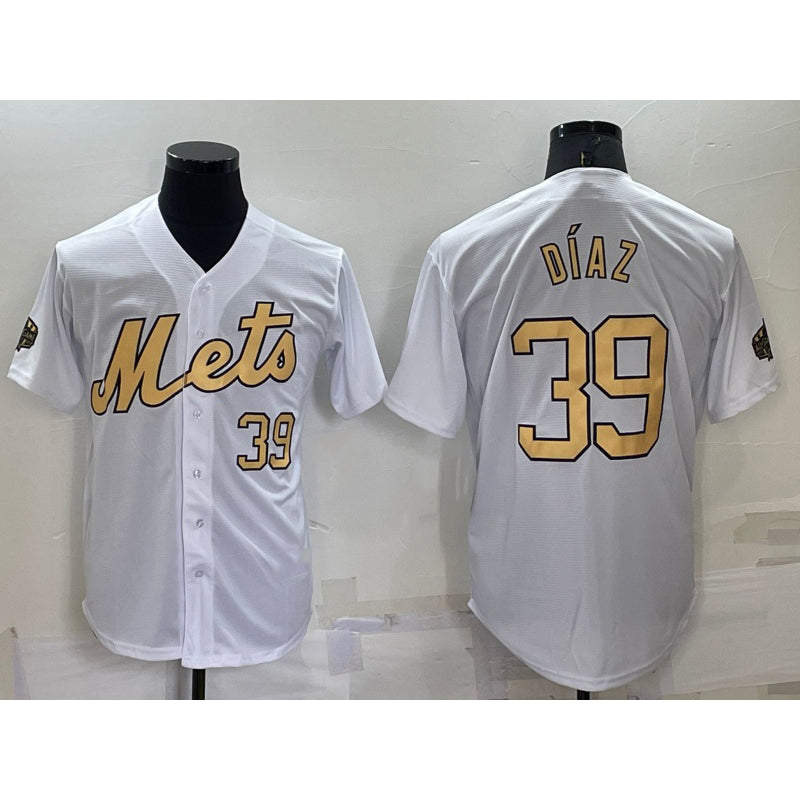 New York Mets #39 Edwin Diaz Number White MWATKINS 2022 All Star Stitched Cool Base Jersey