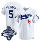 Los Angeles Dodgers #5 Freddie Freeman White MWATKINS 2025 Champions Stitched Jersey
