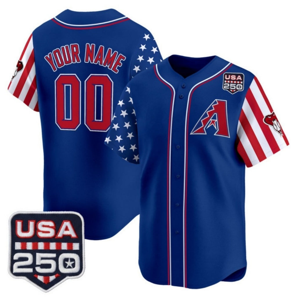 Custom Arizona Diamondbacks America 250 Edition Vapor Premier Limited Royal MWATKINS Stitched Jerseys