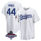 Los Angeles Dodgers #44 Andy Pages White MWATKINS 2024 World Series Cool Base Stitched Jersey