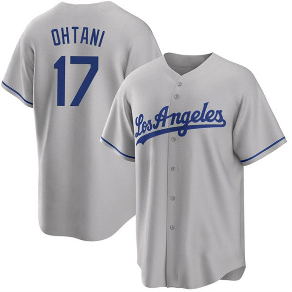 Los Angeles Dodgers #17 Shohei Ohtani Gray MWATKINS Cool Base Stitched Jersey