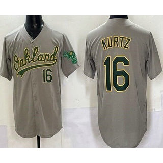 Oakland Athletics #16 Nick Kurtz Gray MWATKINS Limited Jersey