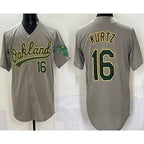 Oakland Athletics #16 Nick Kurtz Gray MWATKINS Limited Jersey