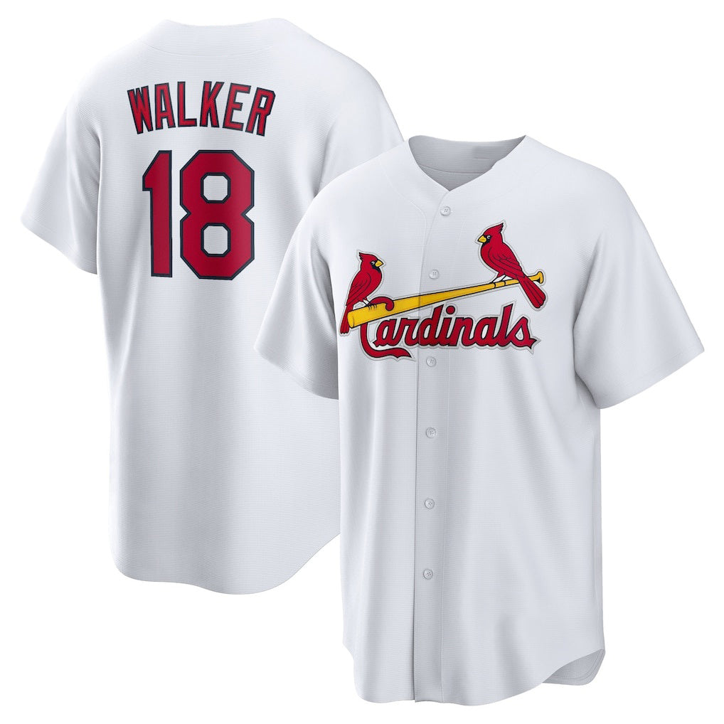 St. Louis Cardinals #18 Jordan Walker White MWATKINS Home Official Replica Player Jersey