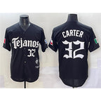 Texas Rangers #32 Evan Carter Black MWATKINS Mexico 2025 Vapor Premier Limited Stitched Jersey