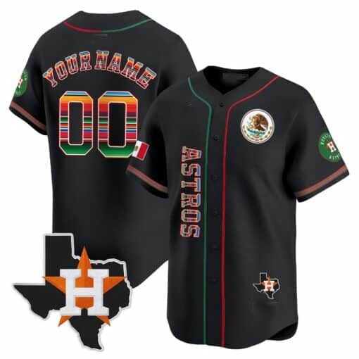 Custom Houston Astros Mexico Vapor Premier Limited Jersey V4 ¨C Black MWATKINS