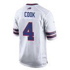 B.Bills #4 James Cook White MWATKINS Team Game Jersey