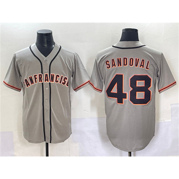 San Francisco Giants #48 Pablo Sandoval Gray MWATKINS Cool Base Stitched Jersey