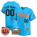 Custom Atlanta Braves Atliens & Peach Vapor Premier Limited Jersey ¨CBlue MWATKINS