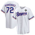 Texas Rangers #72 Jonathan Hern¨¢ndez White MWATKINS 2023 World Series Stitched Jersey