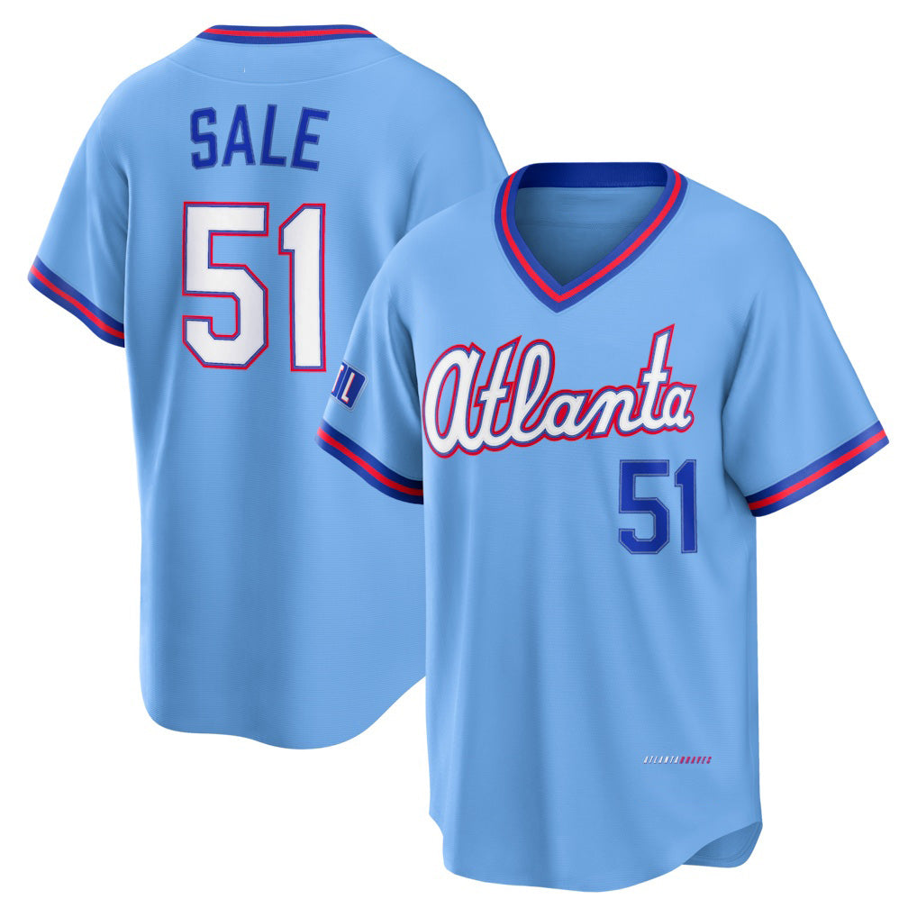 Atlanta Braves #51 Chris Sale Powder Blue MWATKINS 2026 City Connect Stadium Jersey