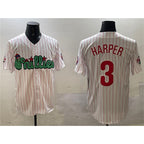 Philadelphia Phillies #3 Bryce Harper White MWATKINS Phanatic Cool Base Stitched Jersey