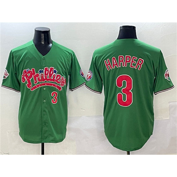 Philadelphia Phillies #3 Bryce Harper Green MWATKINS Phanatic Limited Stitched Jersey