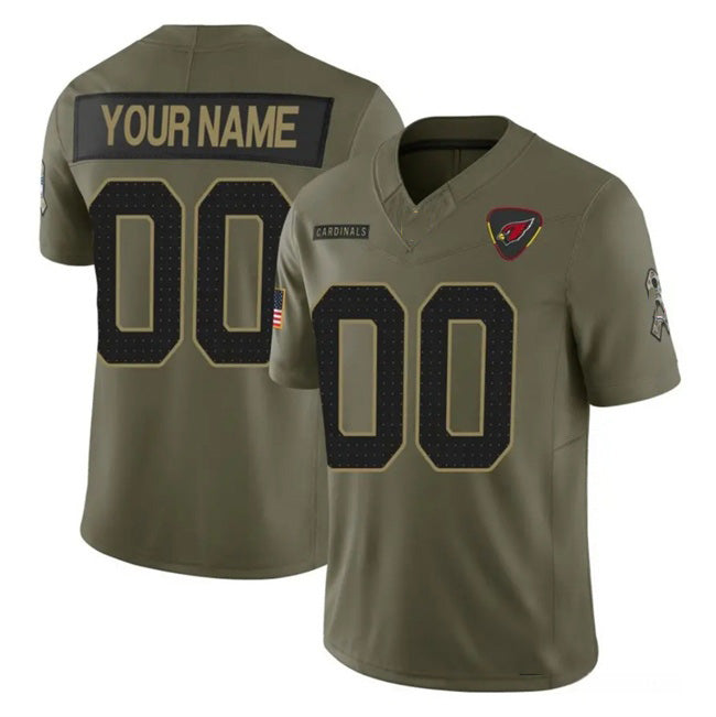 Custom A.Cardinals Active Player Olive MWATKINS 2025 F.U.S.E. Salute to Service Limited Stitched Jersey