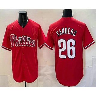 Philadelphia Phillies #26 Ben Sanders Red MWATKINS Cool Base Stitched Jersey