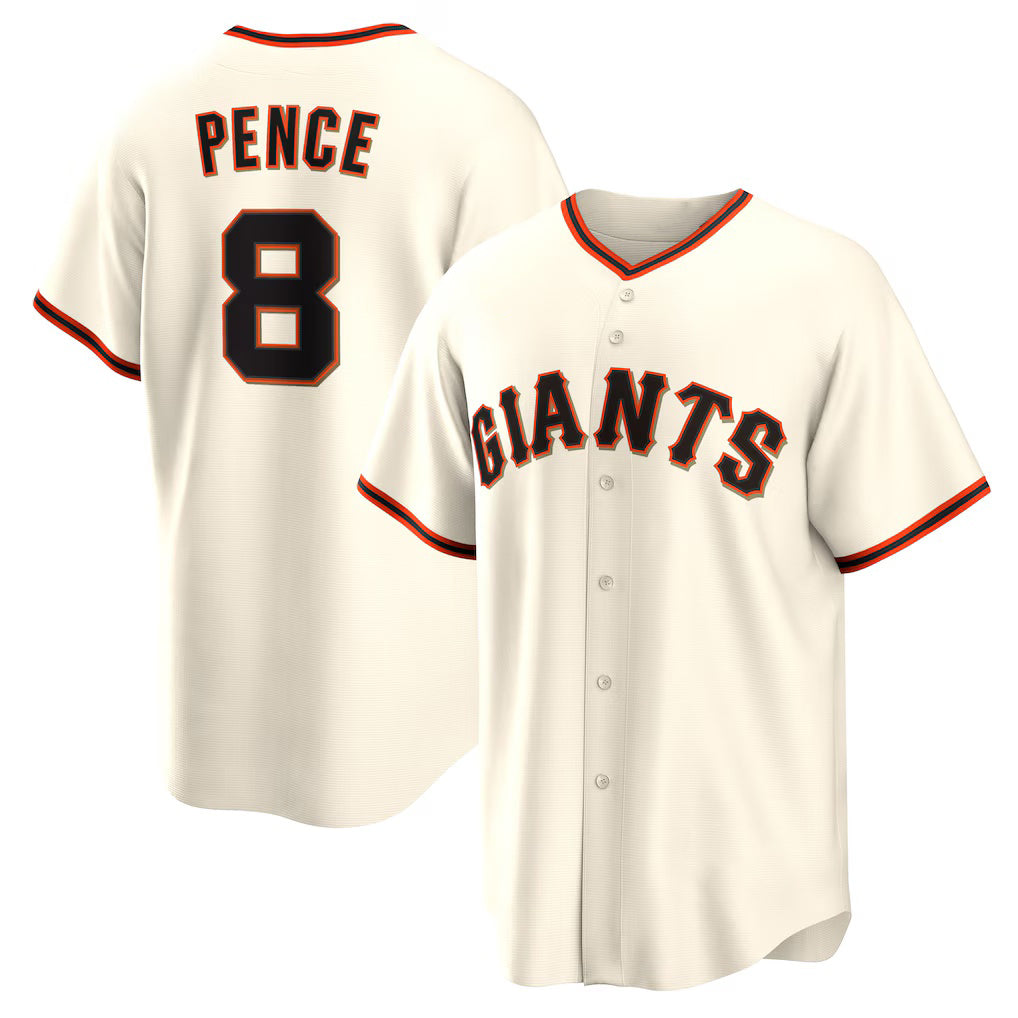 San Francisco Giants #8 Hunter Pence Cream MWATKINS Home Retired Player Replica Jersey