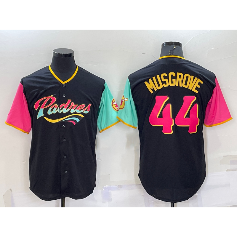 San Diego Padres #44 Joe Musgrove Black MWATKINS 2022 City Connect Cool Base Stitched Jersey