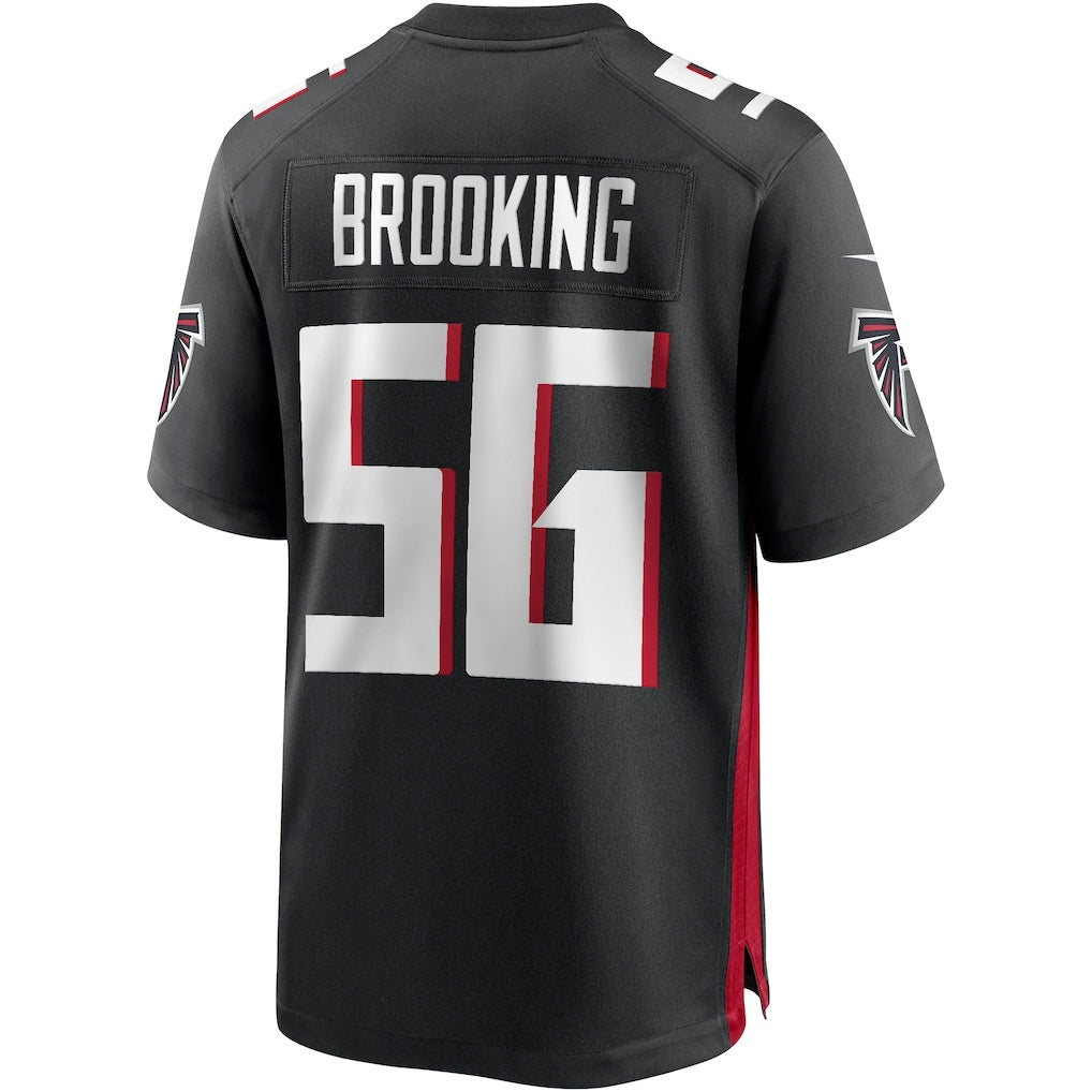A.Falcons #56 Keith Brooking Black MWATKINS Game Retired Player Jersey