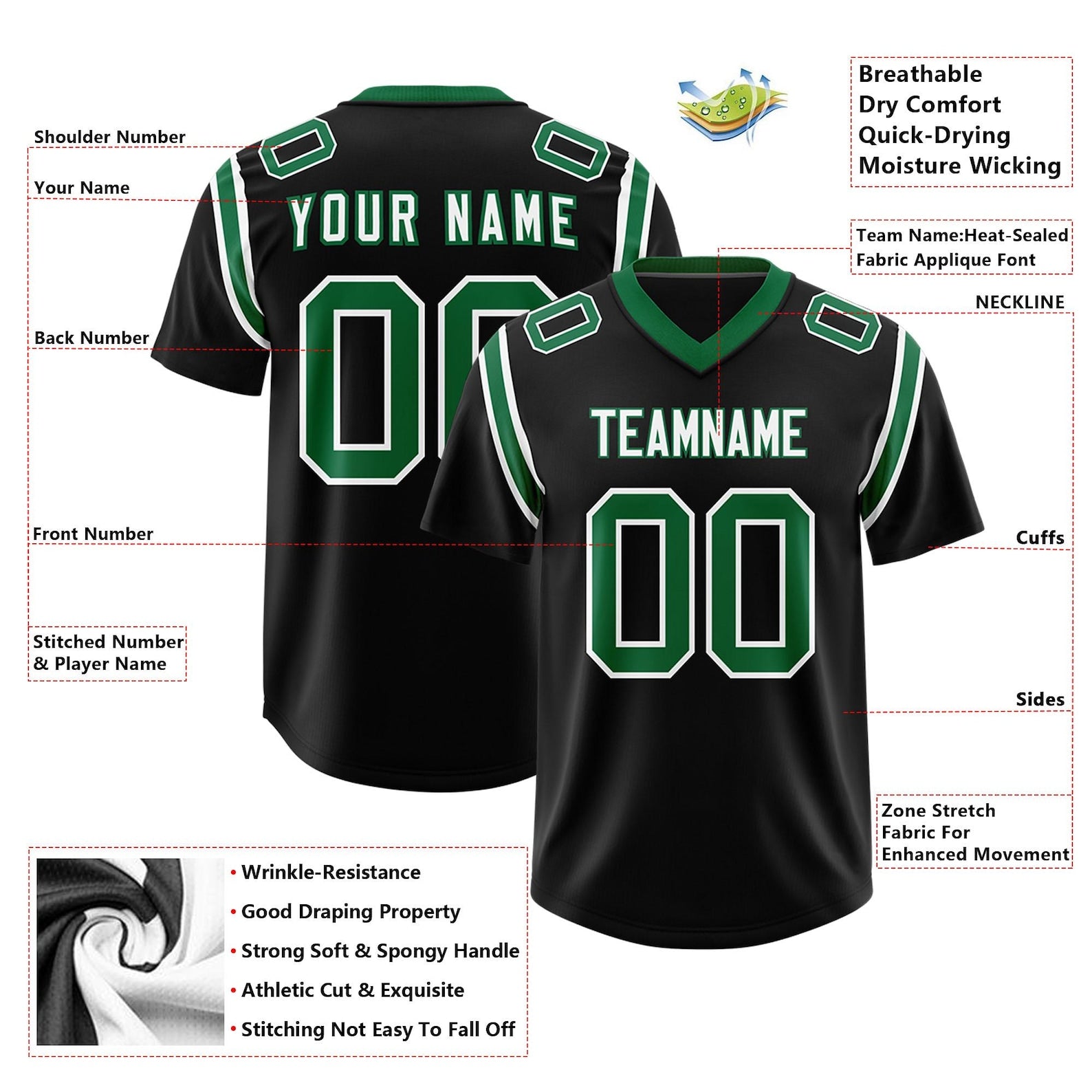 KXK Custom Stitched Football Jersey: Personalized Team Name & Number